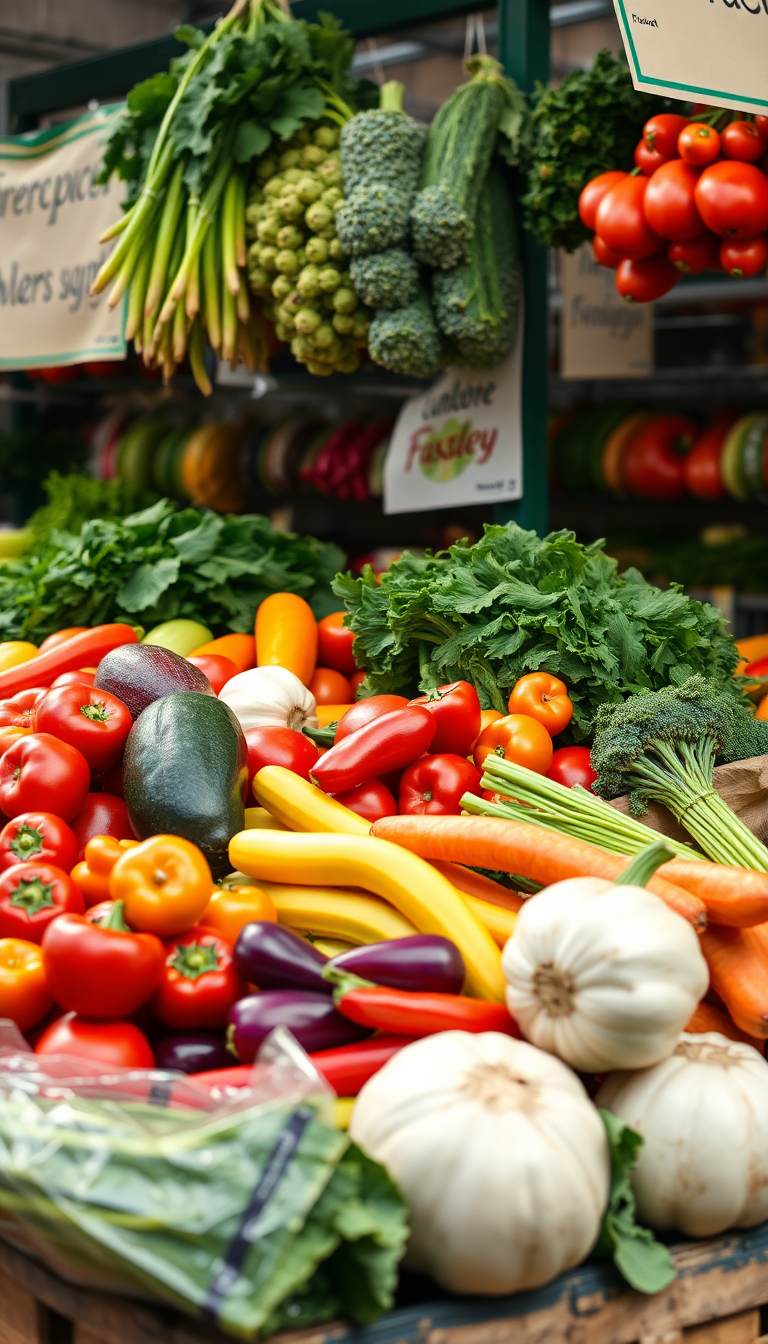 Produce Colorful Vegetables Fresh Aesthetic Exclusive Wallpaper