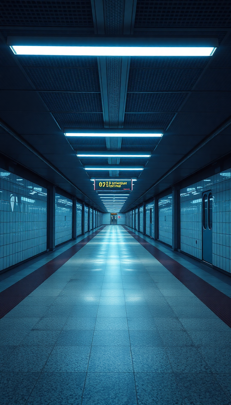 Empty Subway Station 3am Fluorescent Aesthetic Wallpaper