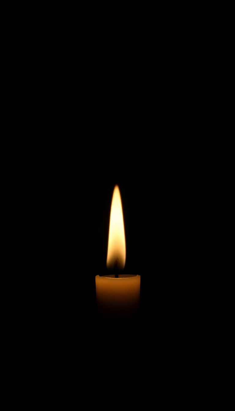 Single Candle Flame In Complete Photorealistic Wallpaper