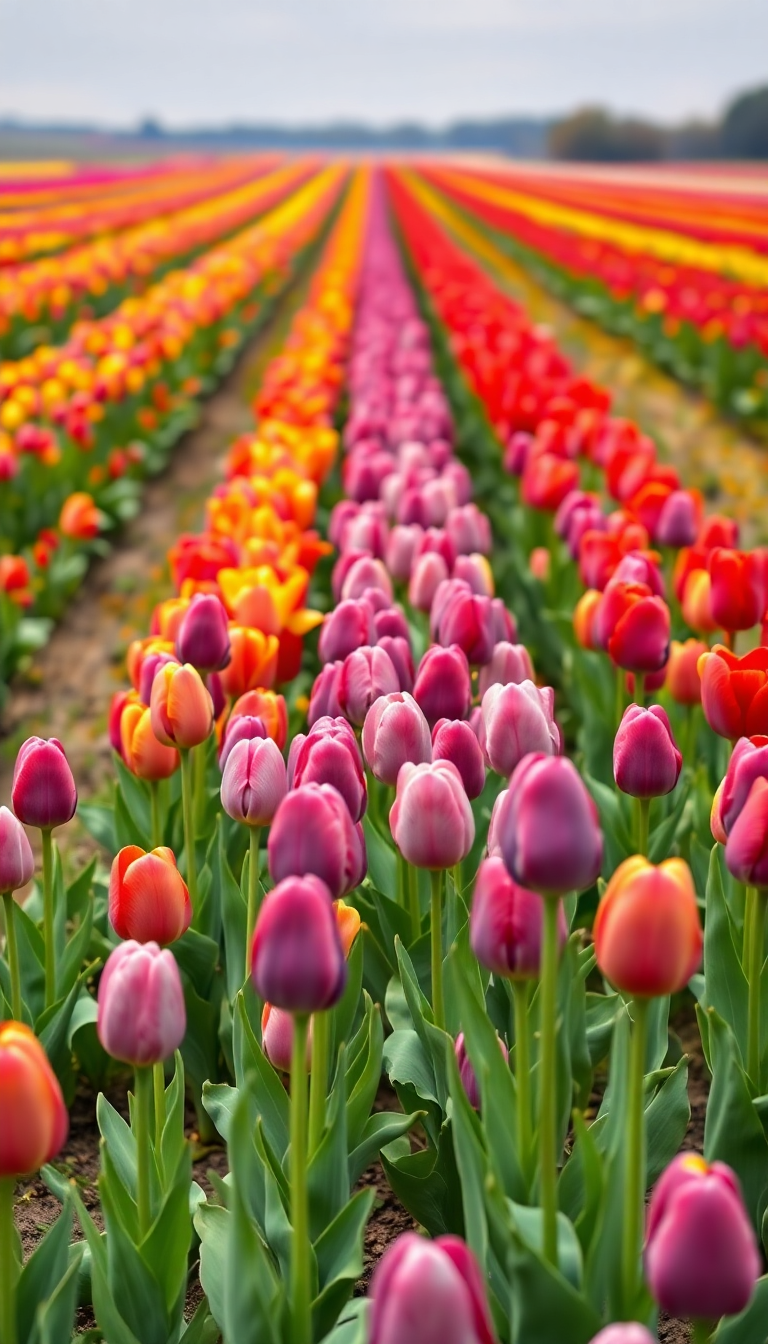 Rows Colors Dutch Landscape Nature HQ Wallpaper