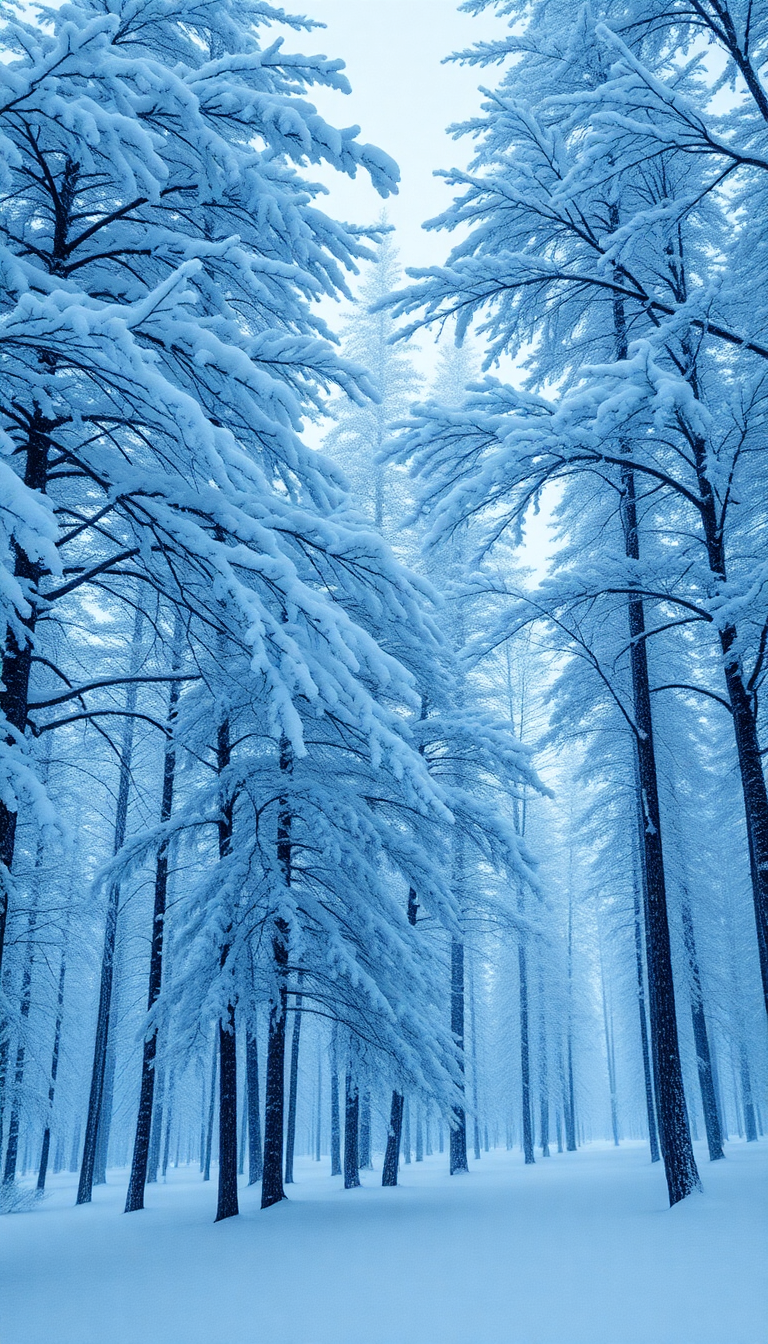 Blizzard Snow Wind Trees Bending Photorealistic Wallpaper