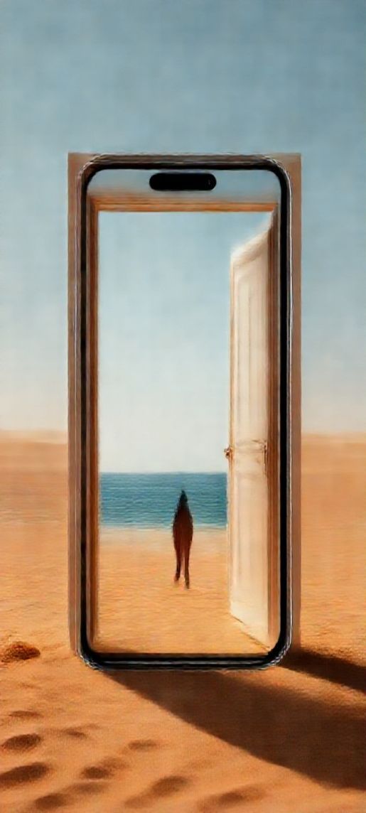 Door Standing Alone In Desert Digital art Wallpaper