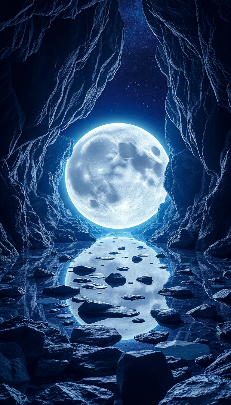 Crystal Caves On Alien Moon Digital art Wallpaper
