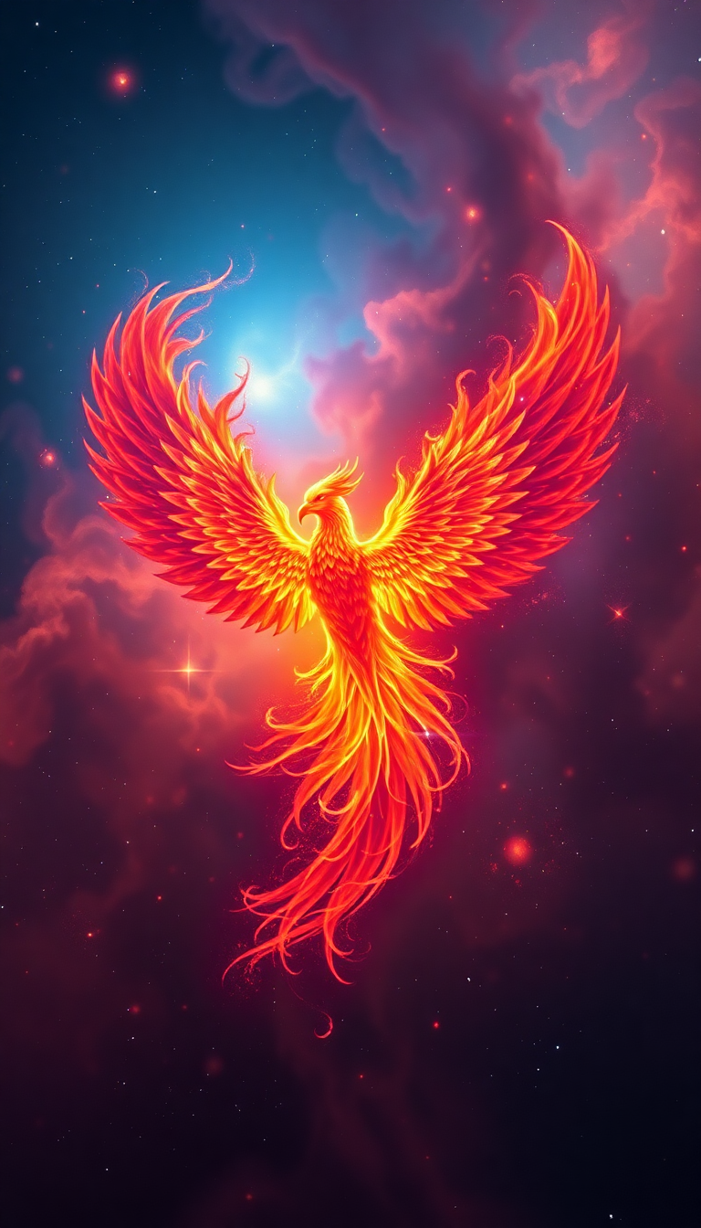 Nebula Shaped Like Phoenix Bird Digital art Wallpaper