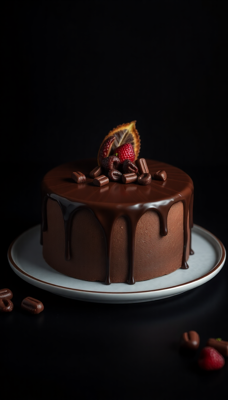 Chocolate Drip Cake Decadent Dessert Photorealistic Wallpaper