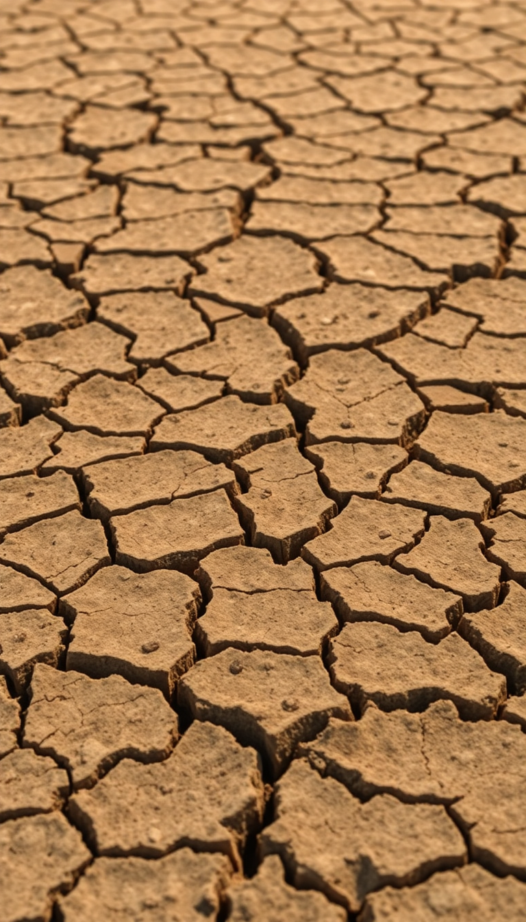 Cracked Earth Drought Pattern Texture Photorealistic Wallpaper