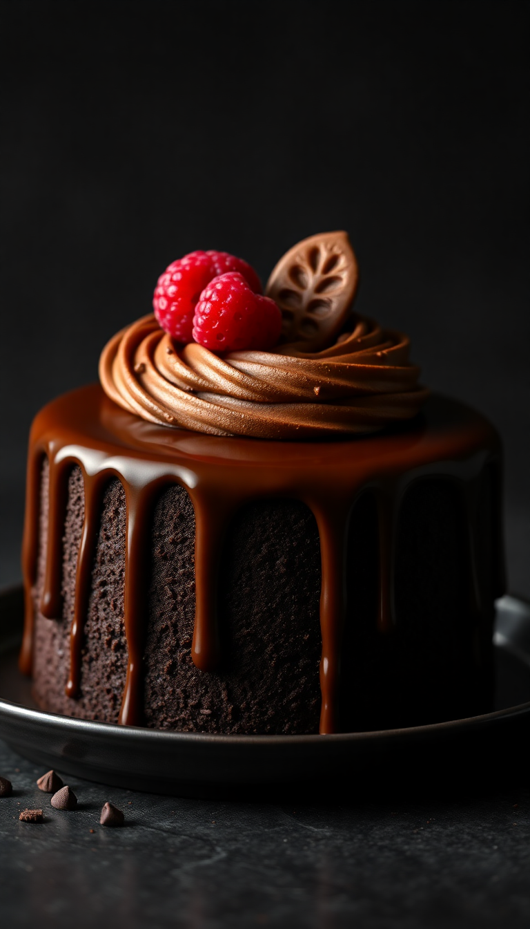 Chocolate Drip Cake Decadent Dessert Photorealistic Wallpaper