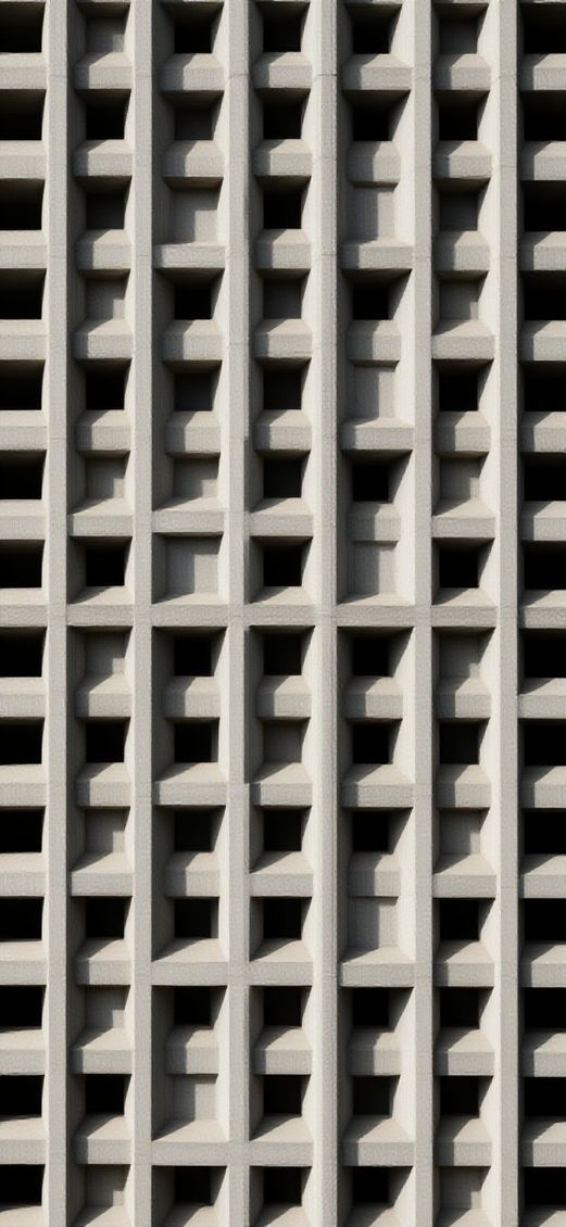 Brutalist Architecture Concrete Geometric Shadows Photorealistic Wallpaper