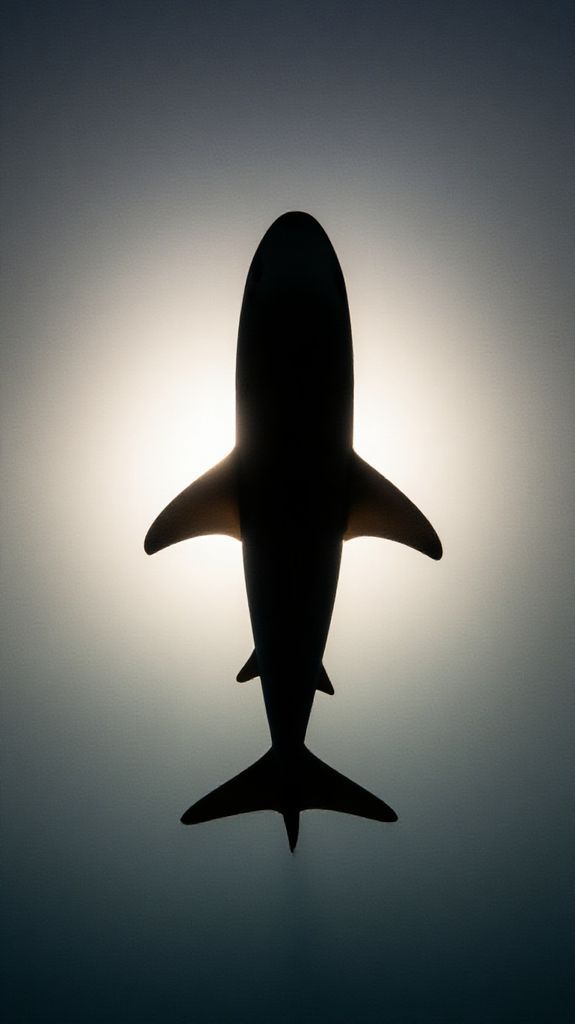 Shark Silhouette From Below Dramatic Photorealistic Wallpaper