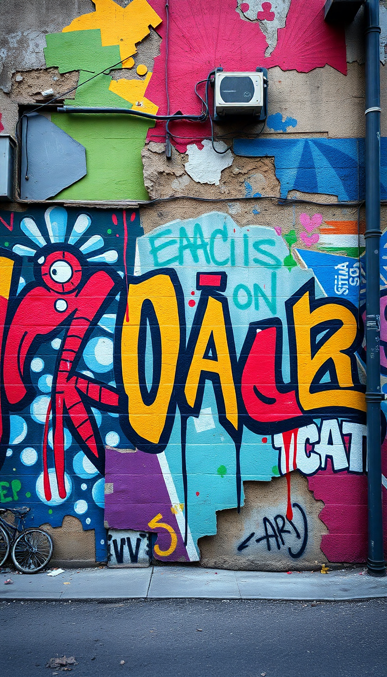 Street Art Mural Colorful Wall Urban Photorealistic Classic Wallpaper