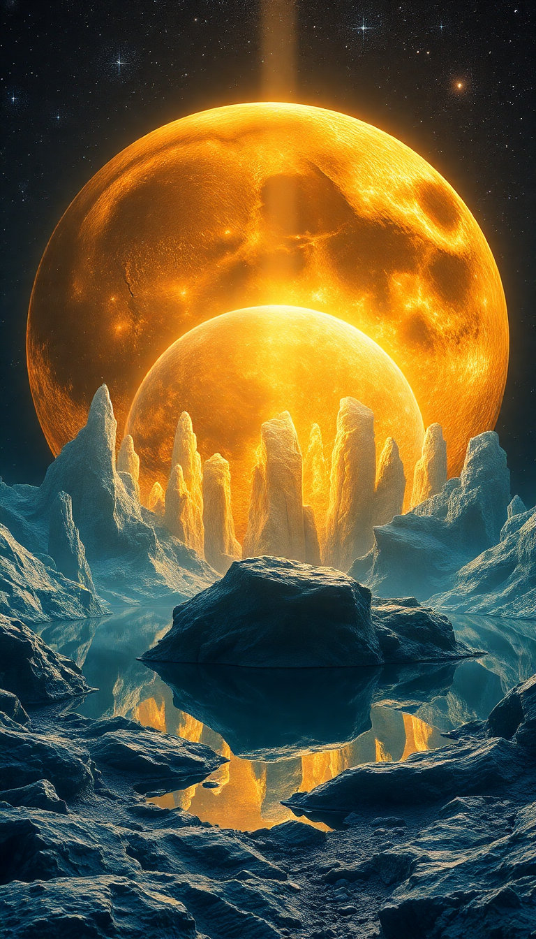 Crystal Caves On Alien Moon Digital art Wallpaper