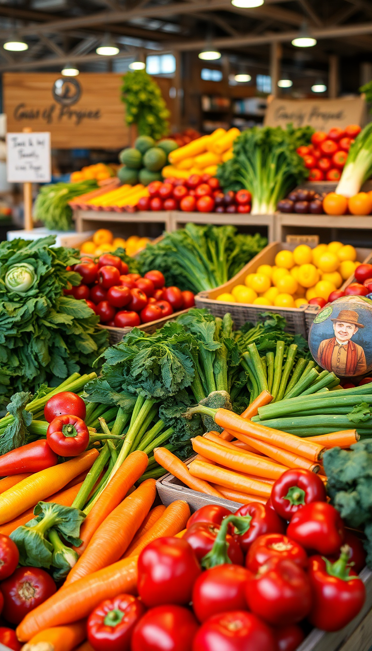 Gorgeous Vegetables Colorful Produce Market Photorealistic Wallpaper