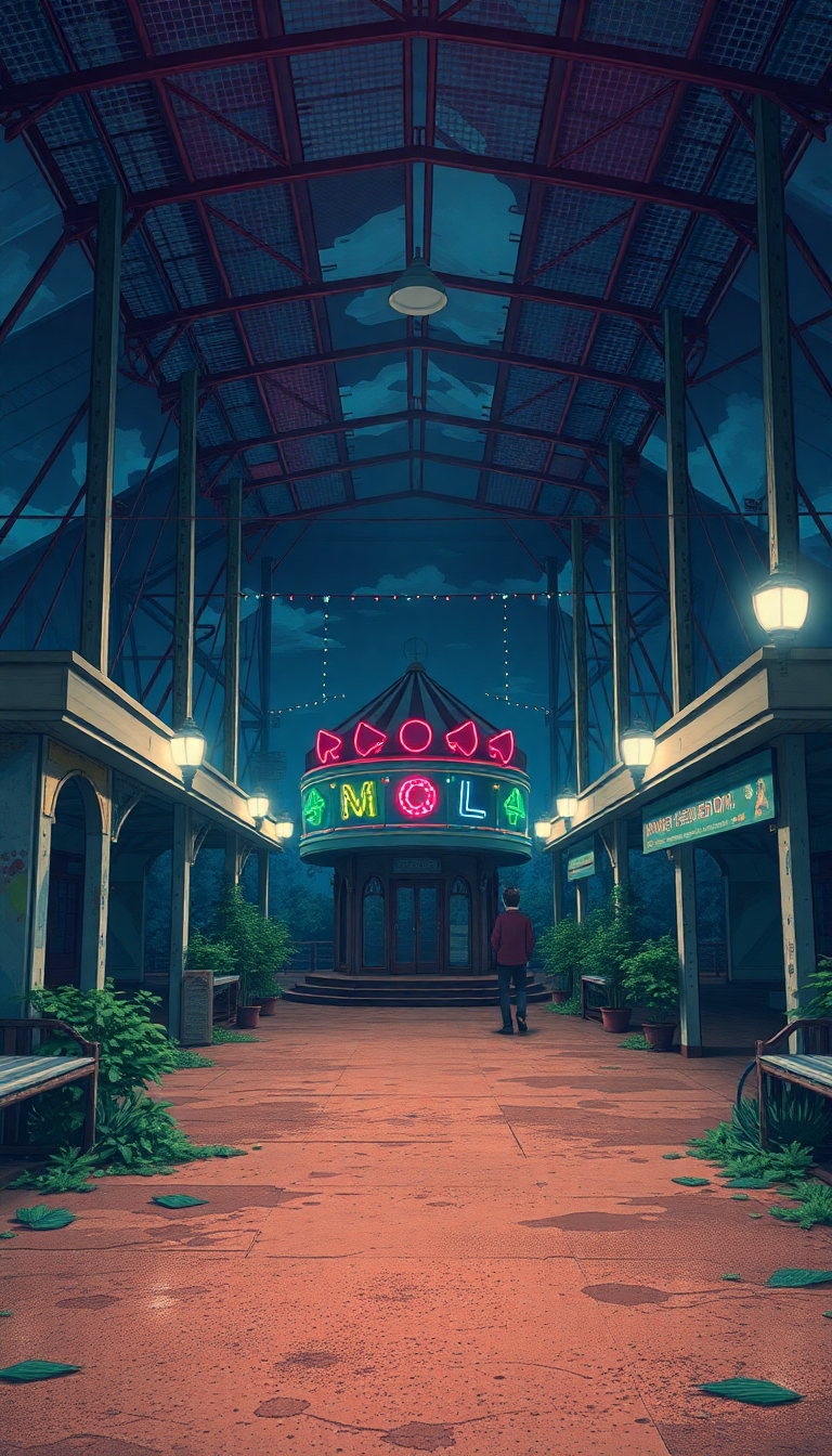 Abandoned Amusement Park Anime Eerie Anime Wallpaper