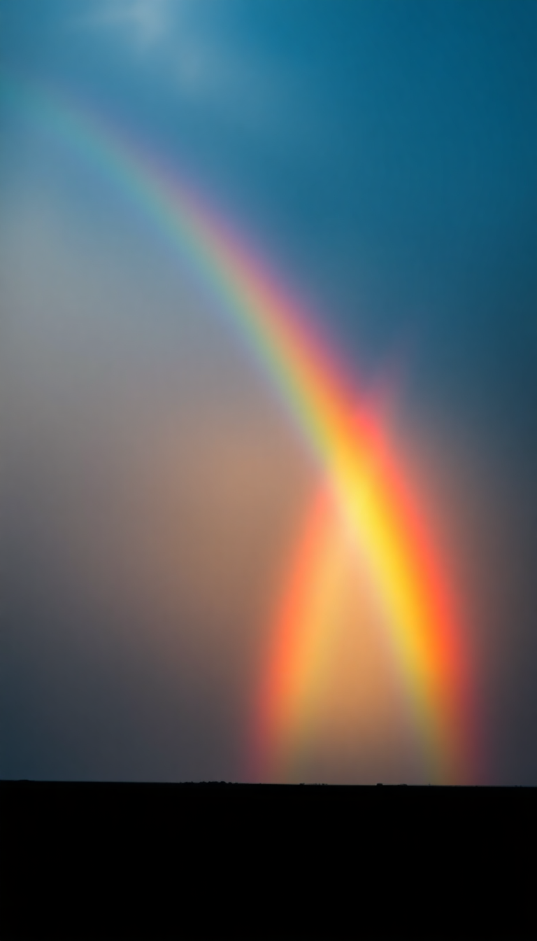 Rainbow After Storm Double Rainbow Photorealistic Wallpaper