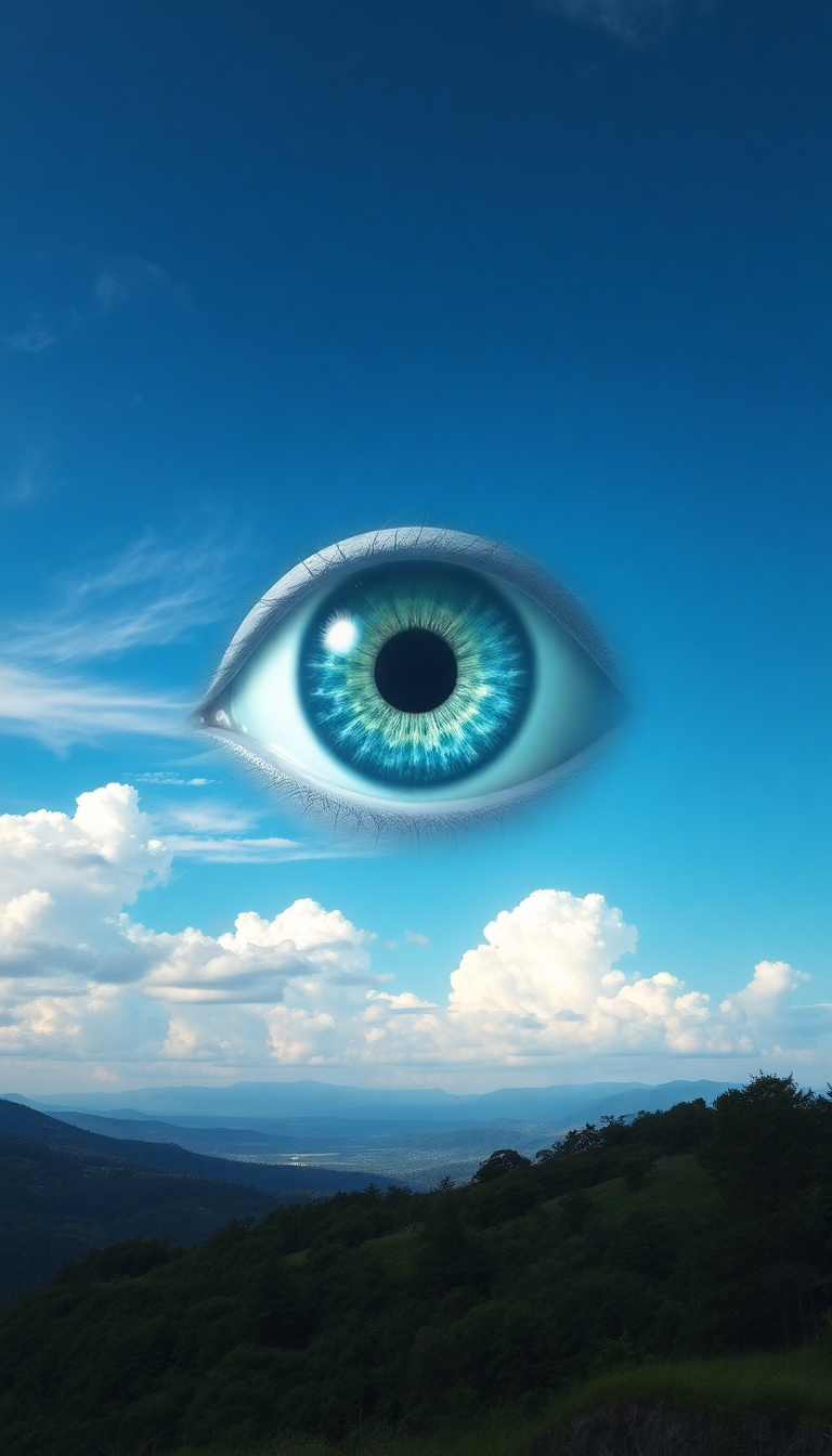 Giant Eye In Sky Watching Digital art Wallpaper