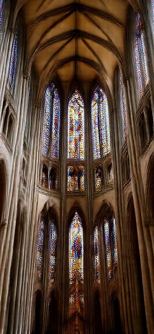 Cathedral Ceiling Stained Glass Light Photorealistic Wallpaper