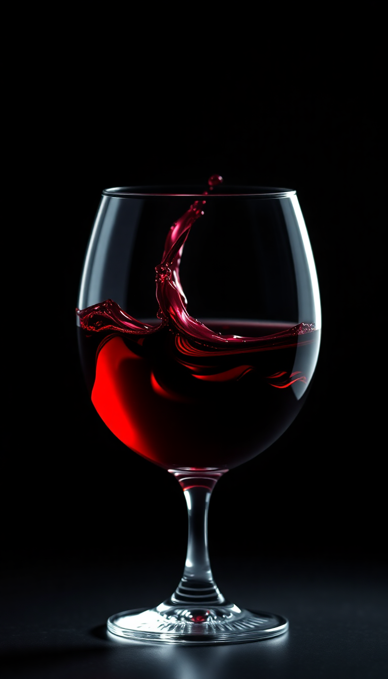 Wine Glass Swirl Burgundy Liquid Photorealistic Wallpaper