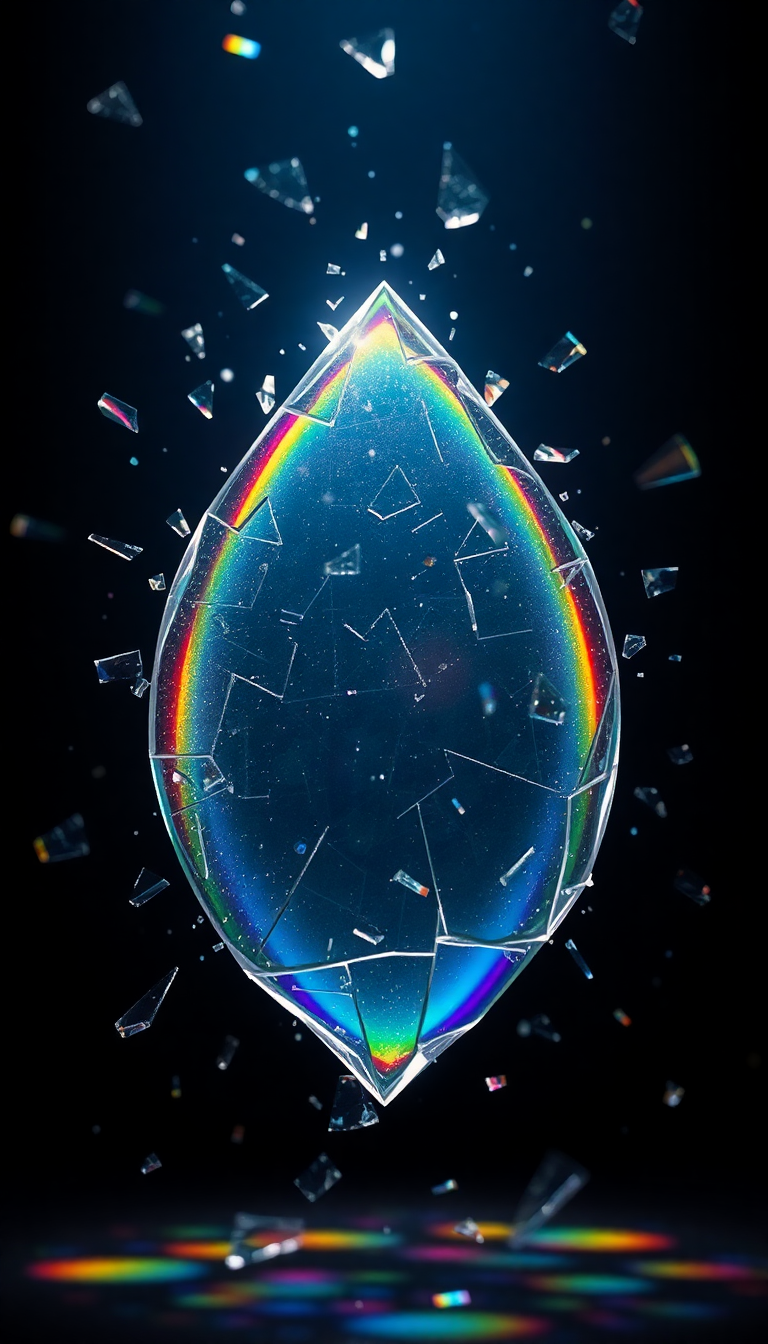 Shattered Glass Prism Light Rainbow Digital art Wallpaper
