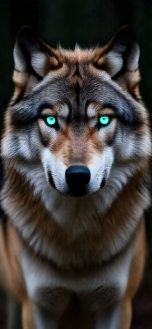 Wolf Eyes Glowing In Dark Digital art Wallpaper