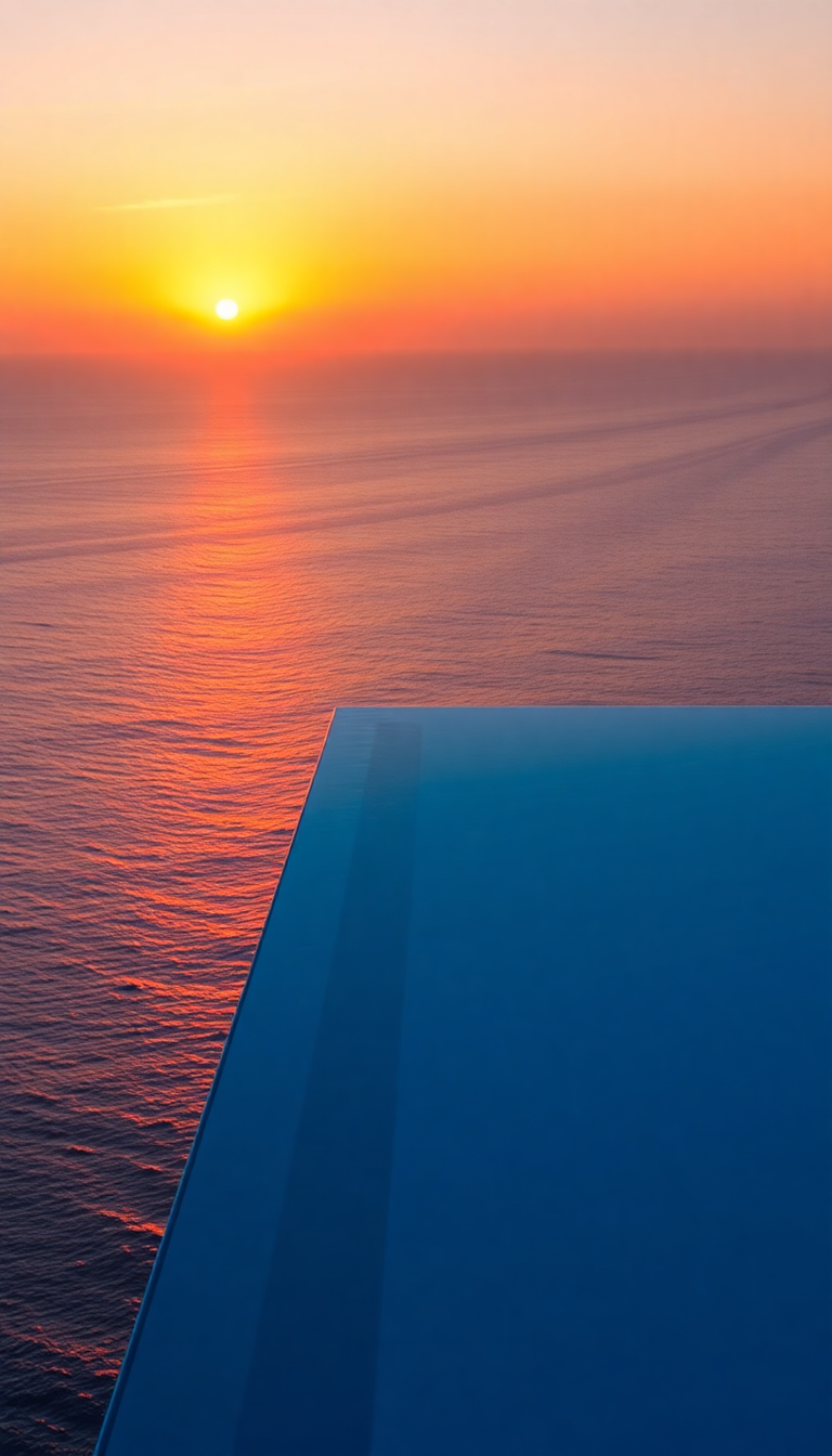 Infinity Pool Edge Overlooking Ocean Photorealistic Wallpaper