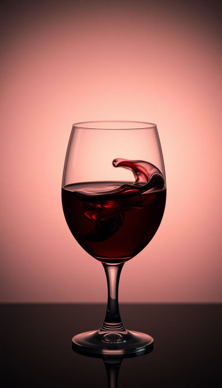 Wine Glass Swirl Burgundy Liquid Photorealistic Wallpaper