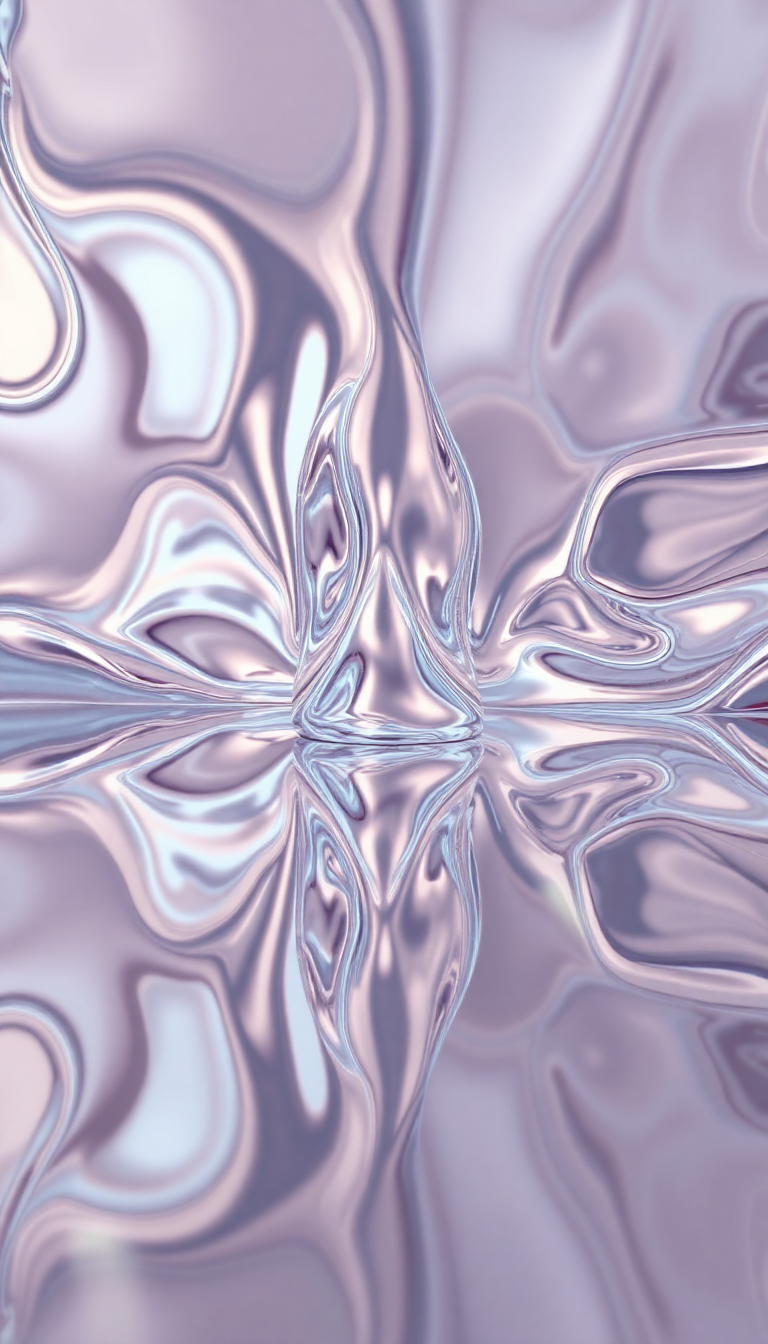 Liquid Chrome Morphing Shapes Reflective Digital art Wallpaper