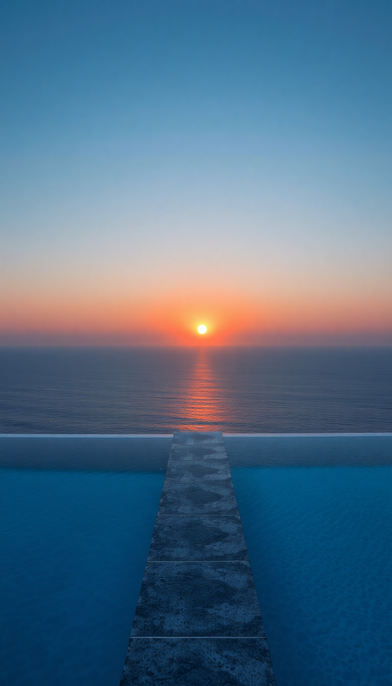 Infinity Pool Edge Overlooking Ocean Photorealistic Wallpaper