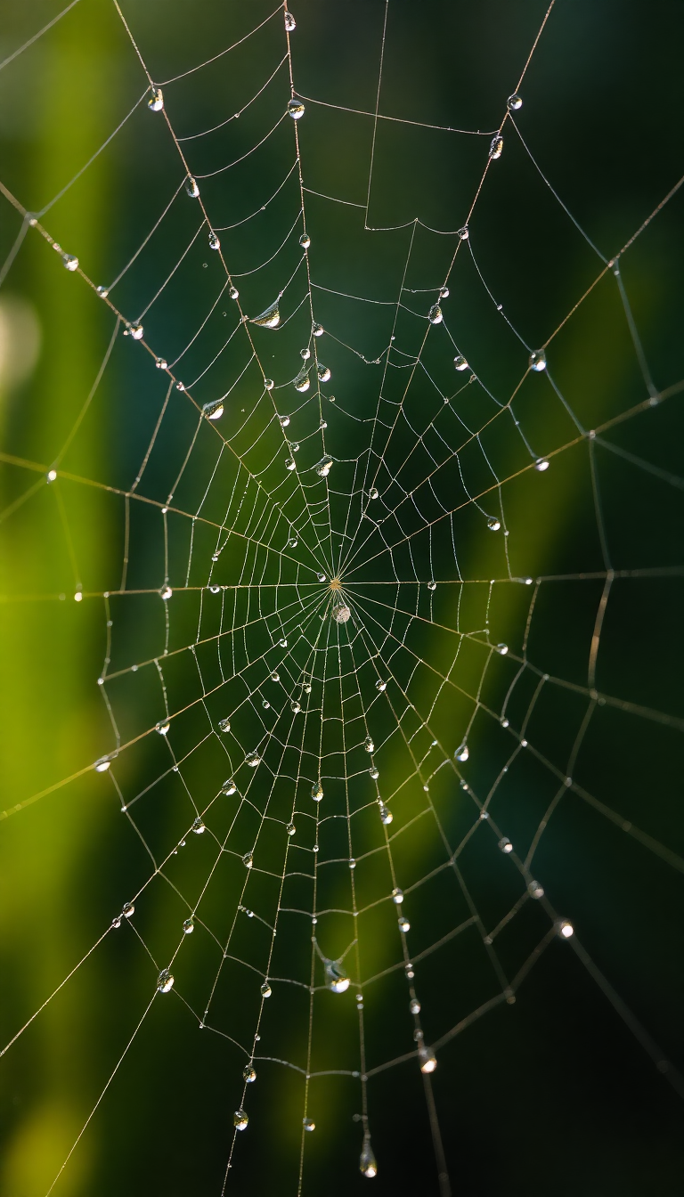 Dew Drops On Spiderweb Morning Aesthetic Wallpaper