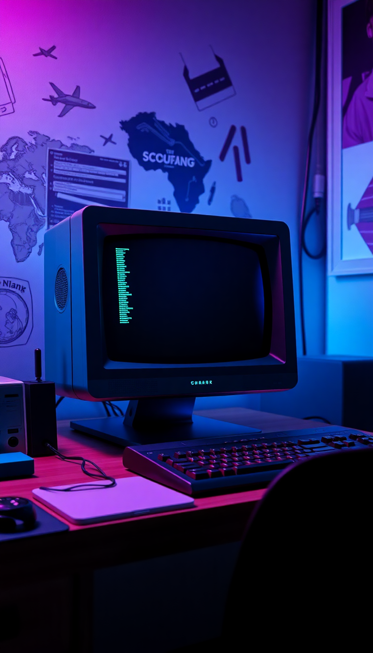 Retro Computer Setup 90s Aesthetic Photorealistic Wallpaper