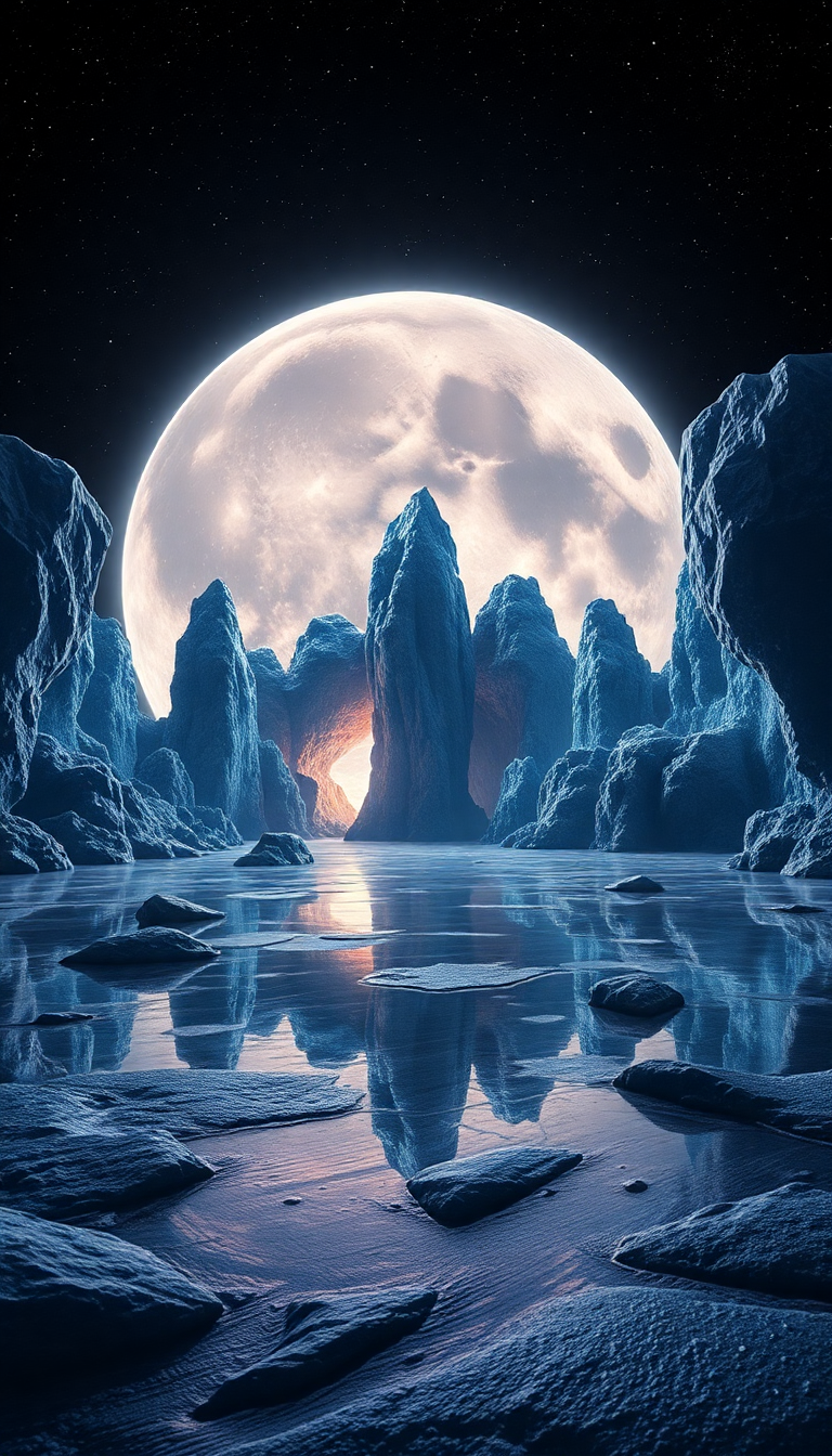 Crystal Caves On Alien Moon Digital art Wallpaper