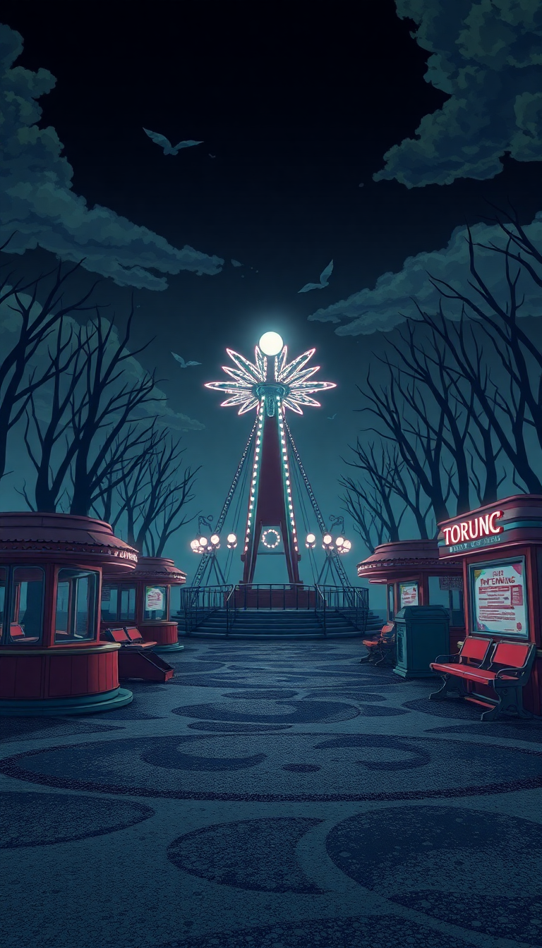 Abandoned Amusement Park Anime Eerie Anime Wallpaper