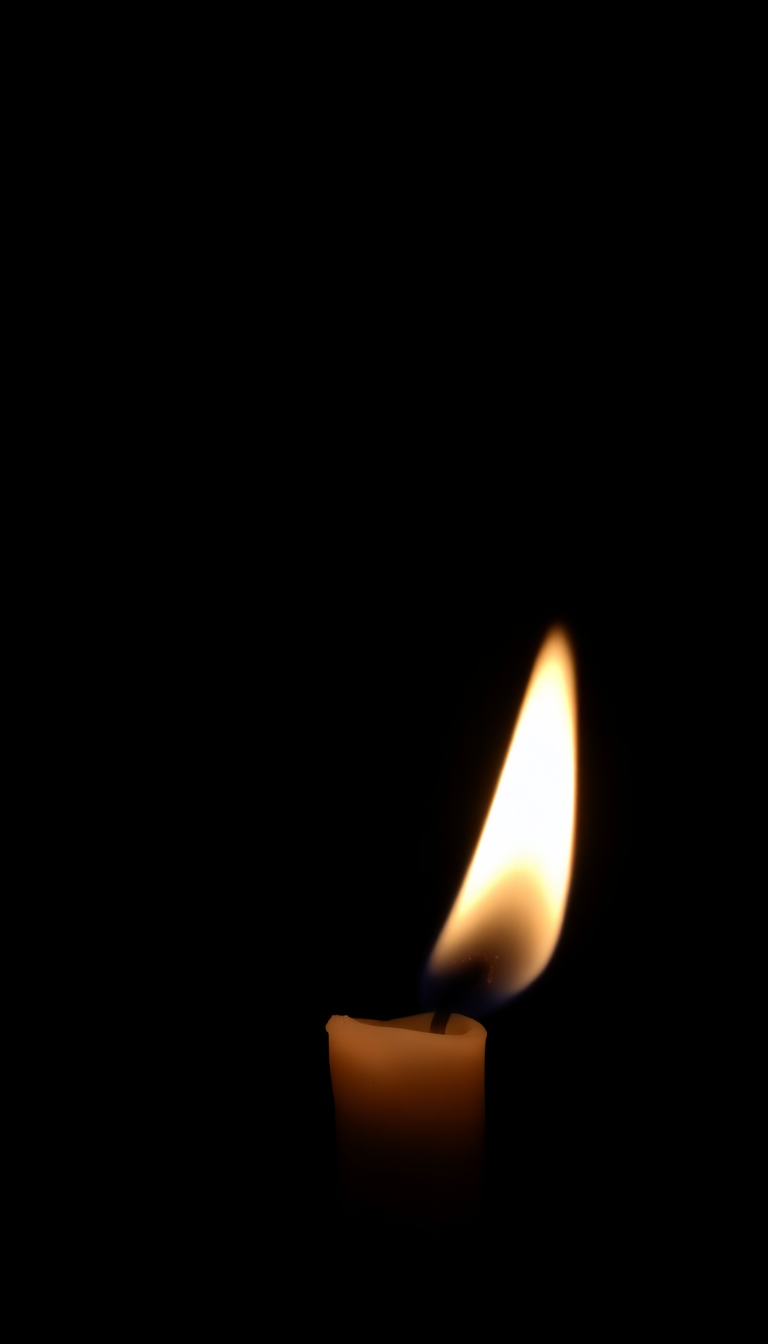 Single Candle Flame In Complete Photorealistic Wallpaper