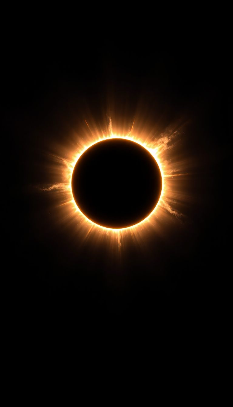Solar Eclipse Corona Diamond Ring Photorealistic Wallpaper