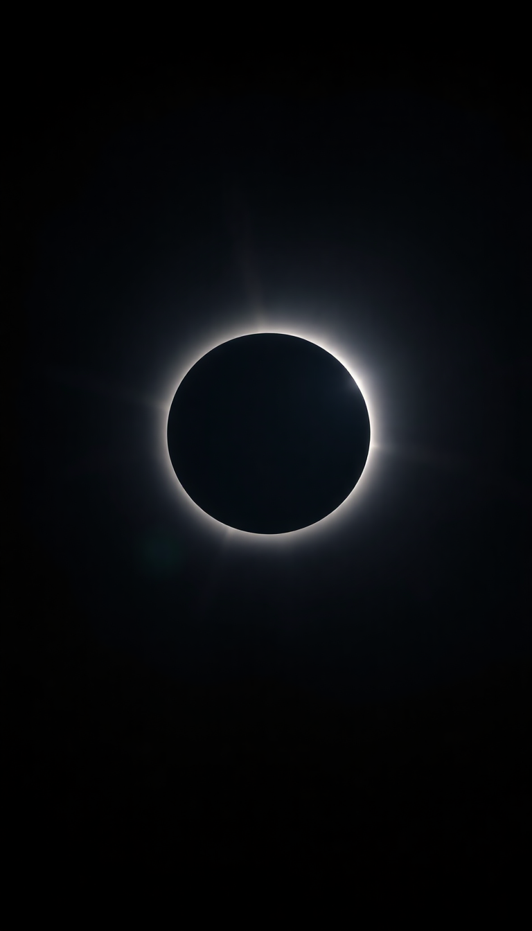 Eclipse Moment Totality Corona Dark Photorealistic Wallpaper