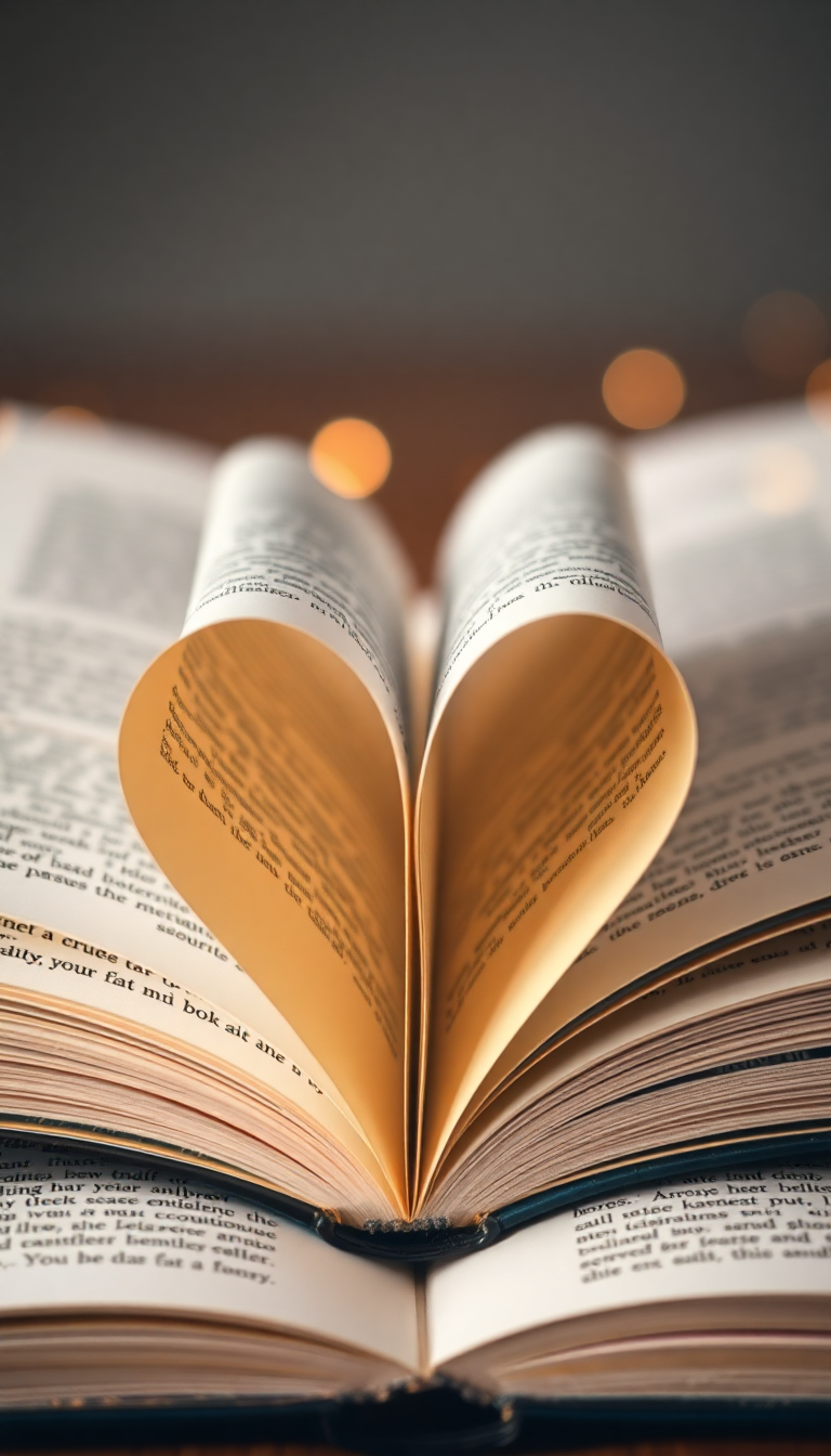Book Pages Heart Shape Romantic Aesthetic Wallpaper