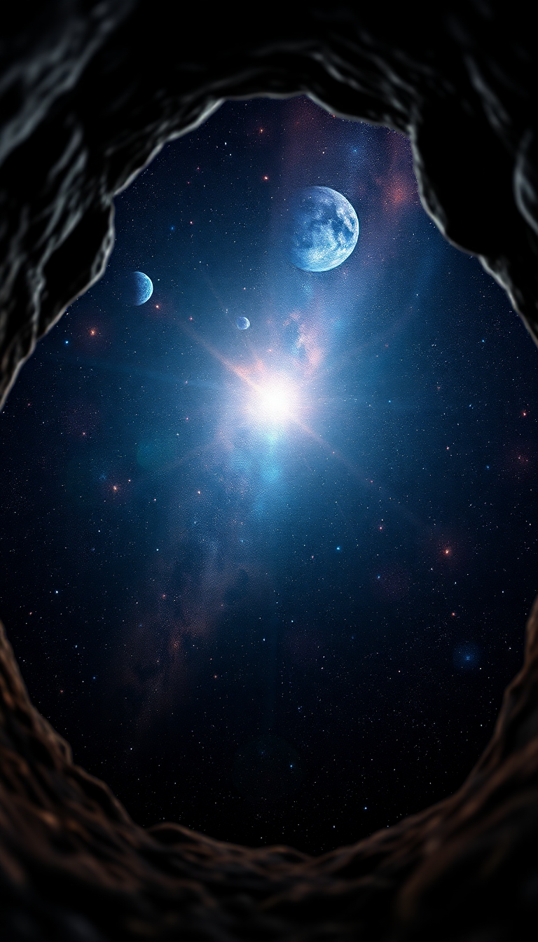 Keyhole View Showing Universe Stars Digital art Wallpaper