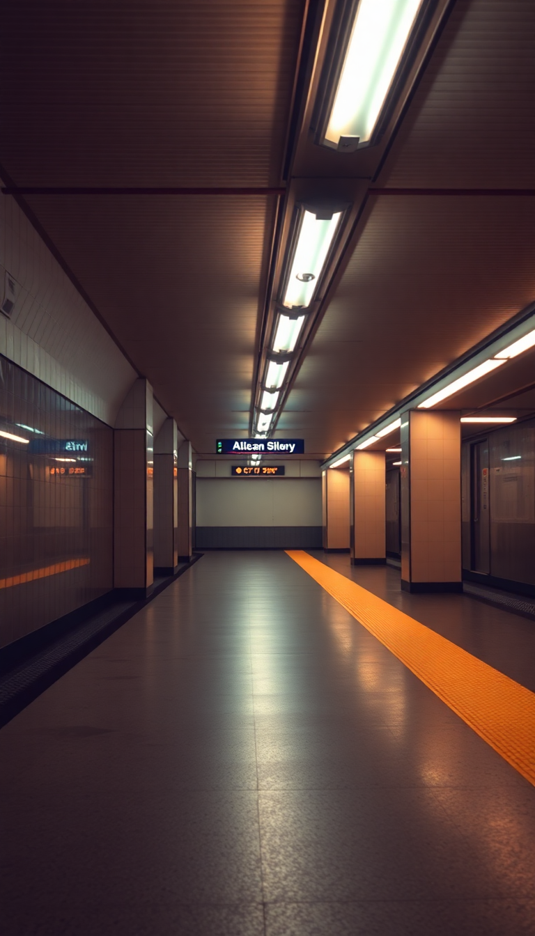 Empty Subway Station 3am Fluorescent Aesthetic Wallpaper