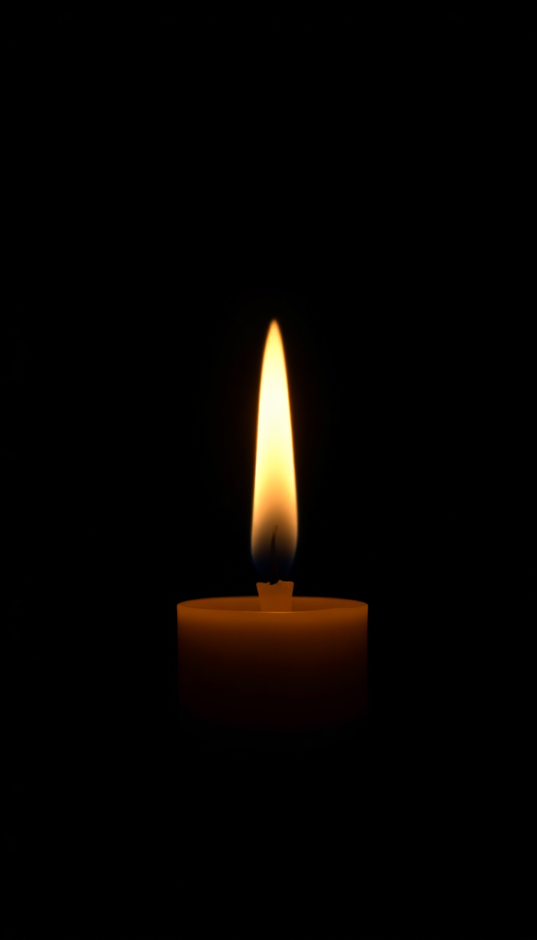 Single Candle Flame In Complete Photorealistic Wallpaper