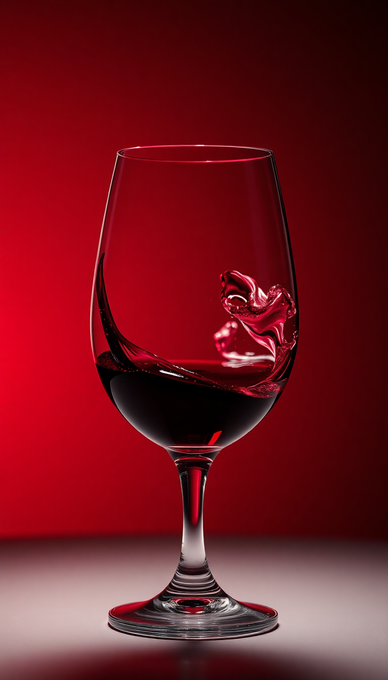 Wine Glass Swirl Burgundy Liquid Photorealistic Wallpaper