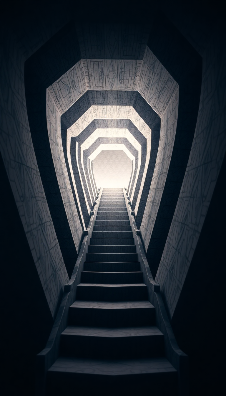 Impossible Geometry Escher Style Infinite Digital art Wallpaper