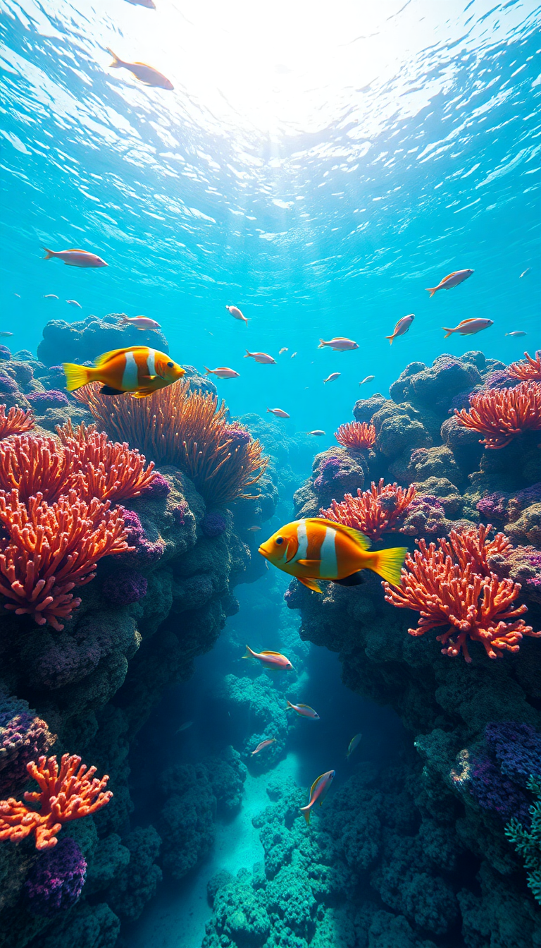 Coral Reef Vibrant Fish Tropical Photorealistic Wallpaper