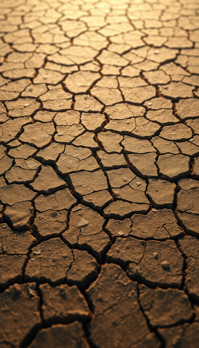 Cracked Earth Drought Pattern Texture Photorealistic Wallpaper