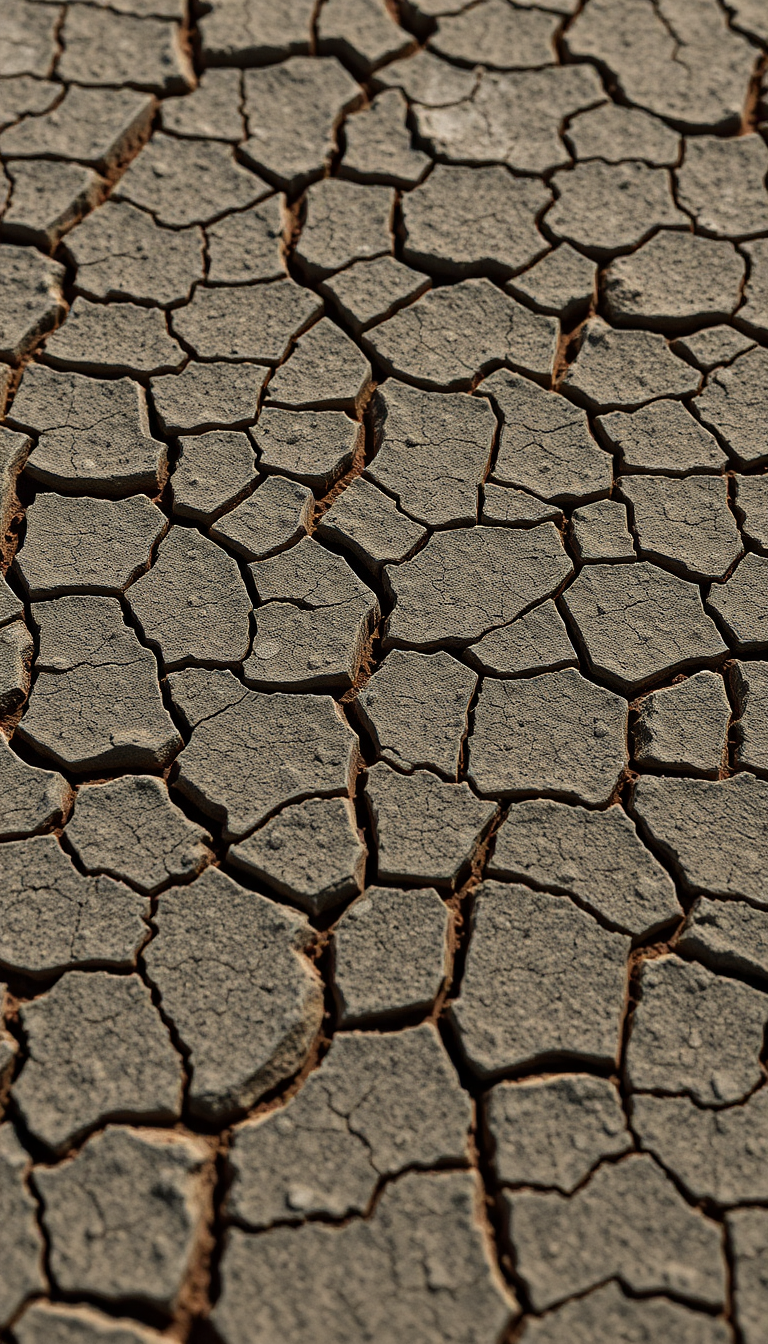 Cracked Earth Drought Pattern Texture Photorealistic Wallpaper