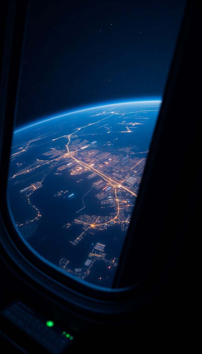 Space Station Window View Of Photorealistic Wallpaper