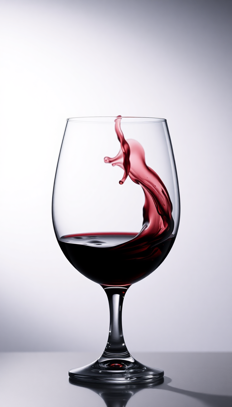 Wine Glass Swirl Burgundy Liquid Photorealistic Wallpaper