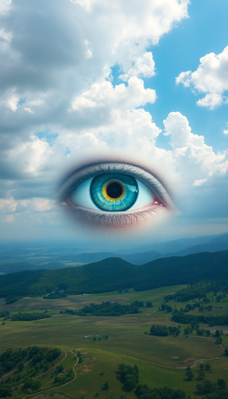 Giant Eye In Sky Watching Digital art Wallpaper