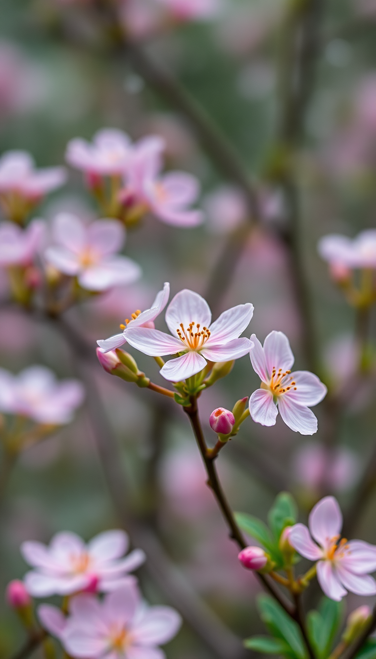 Spring Rain Flower Blooming Time Aesthetic Wallpaper
