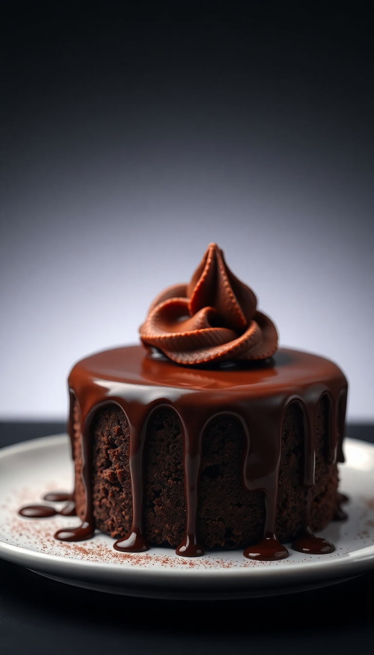 Chocolate Drip Cake Decadent Dessert Photorealistic Wallpaper