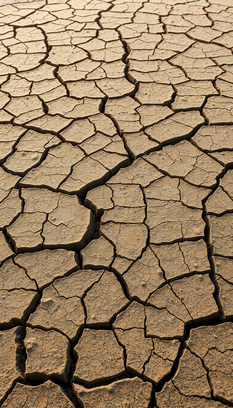 Cracked Earth Drought Pattern Texture Photorealistic Wallpaper