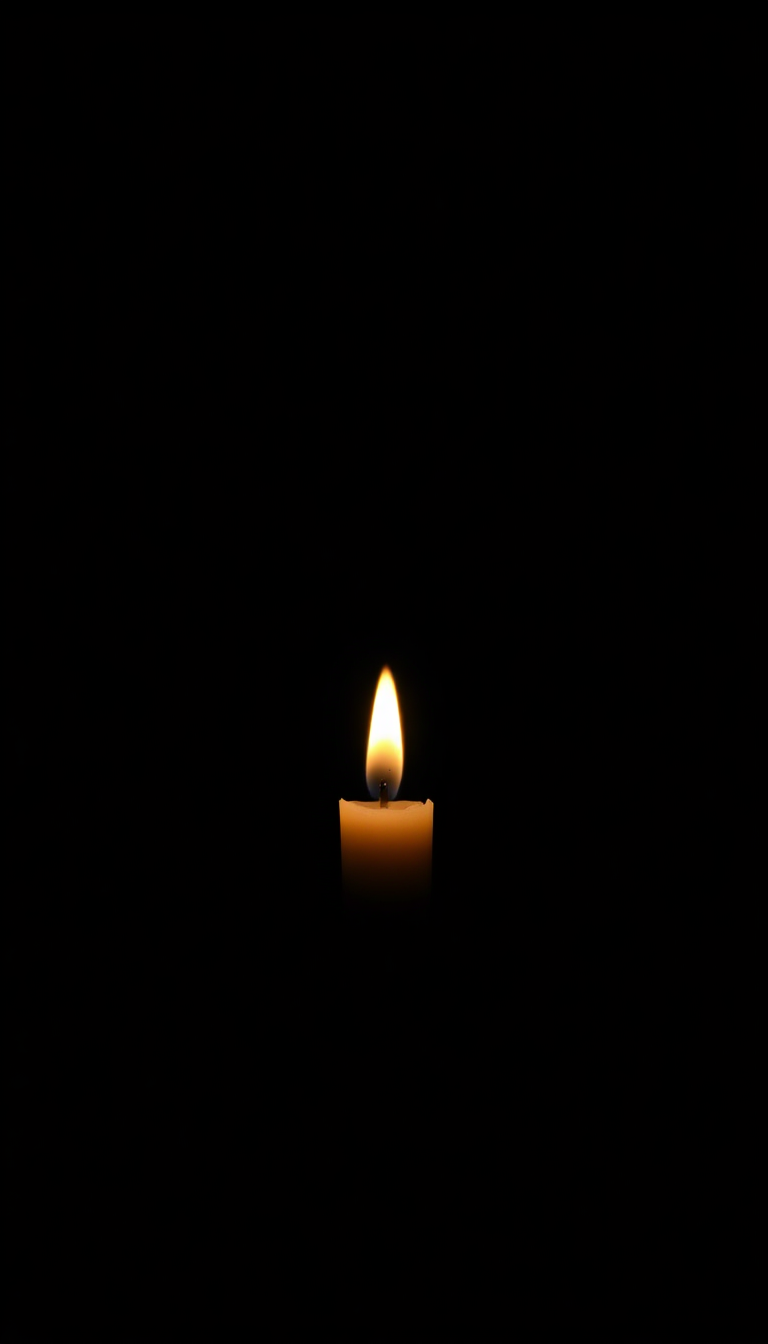Single Candle Flame In Complete Photorealistic Wallpaper